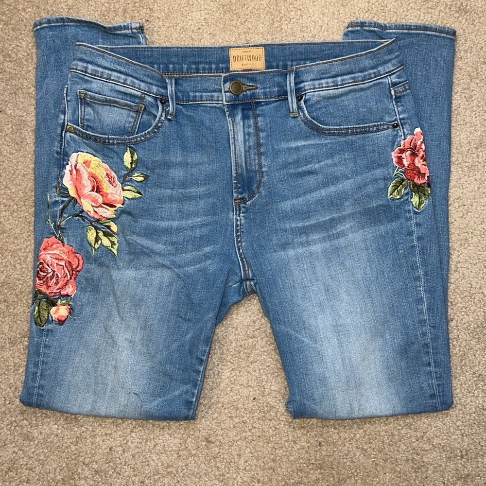 Driftwood Floral Embroidered Skinny Jeans - Picture 2 of 11